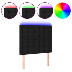 vidaXL LED Headboard Black 80 cm Fabric