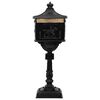 vidaXL Standing Mailbox Black 42.5 x 29.5 x 117 cm Cast Aluminum