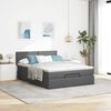 vidaXL Ottoman Bed with Mattress & LEDs Dark Grey Queen Fabric