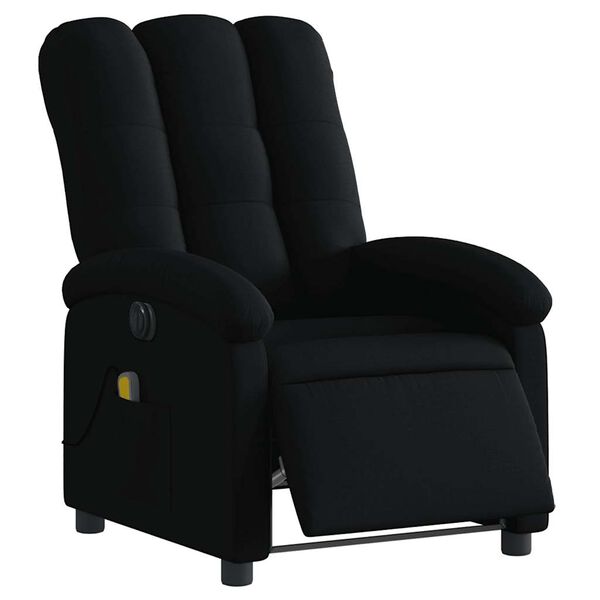 vidaXL Electric Massage Recliner Chair Black Fabric