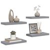 vidaXL Floating Wall Shelves 4 pcs Grey 50x23x3.8 cm MDF