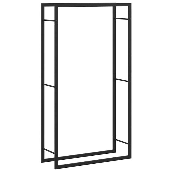 vidaXL Firewood Rack Matt Black 80x28x154 cm Steel