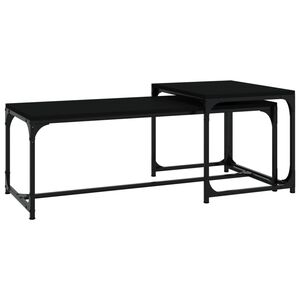 vidaXL Coffee Tables 2 pcs Black Engineered Wood