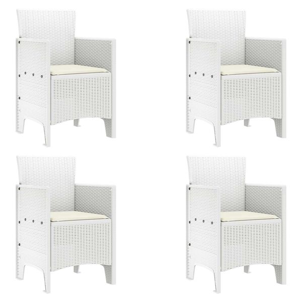 vidaXL Garden Chair 4 pcs White 53 x 49 x 85 cm Polypropylene