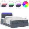 vidaXL Ottoman Bed with Mattress & LEDs Dark Grey King Single Velvet