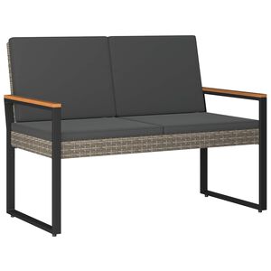 vidaXL Outdoor Bench 2 -Seater 107 x 61 x 80 cm Poly Rattan