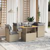 vidaXL 5 Piece Garden Sofa Set with Cushions Beige Poly Rattan