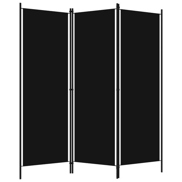vidaXL 3-Panel Room Divider Black 150x180 cm