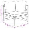 vidaXL 3 Piece Garden Lounge Set with Cream White Cushions Acacia Wood