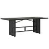 vidaXL Garden Table with Glass Top Black 190x80x74 cm Poly Rattan