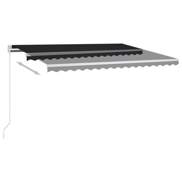 vidaXL Manual Retractable Awning 400x350 cm Anthracite