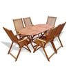 vidaXL Dining Table And Chair | Natural Wood | Solid Acacia wood | Medium
