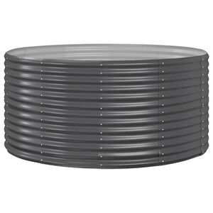 vidaXL Garden Raised Bed | Anthracite | Powder-coated steel | 140 cm diameter