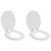 vidaXL Toilet Seats with Soft Close Lids 2 pcs MDF White