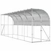 vidaXL Against Wall Chicken Coop Silver 600 x 100 x 215 cm