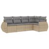 vidaXL 5 Piece Garden Sofa Set with Cushions Beige Poly Rattan