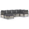 vidaXL 6 Piece Garden Lounge Set with Cushions Anthracite Poly Rattan