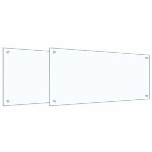 vidaXL Kitchen Backsplash 2 pcs Transparent 90 x 40 cm Tempered Glass