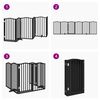vidaXL Dog Gate with Door Foldable 6 Panels Black 300 cm&nbsp;Poplar Wood