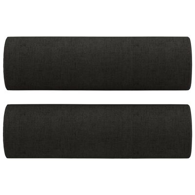 vidaXL 2 Piece Sofa Set with Pillows Black Fabric