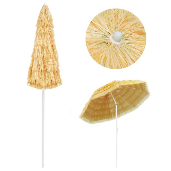 vidaXL Beach Parasol Natural 240 cm Hawaii Style