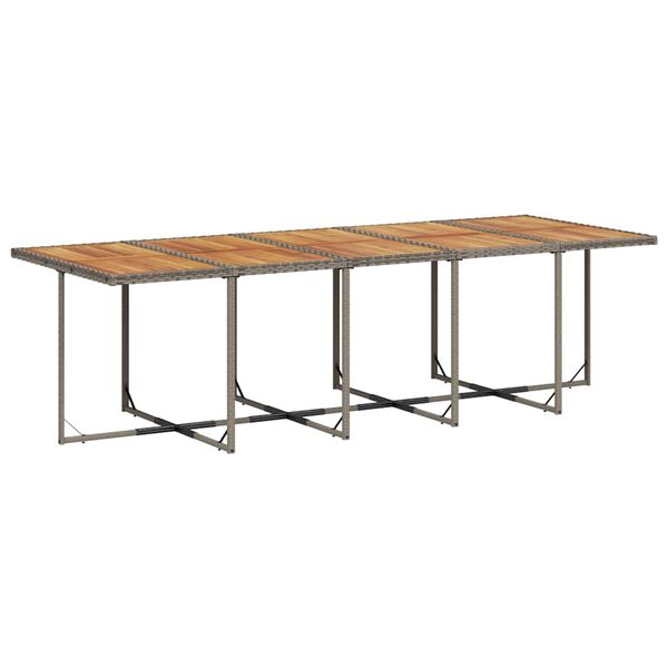 vidaXL 15 Piece Garden Dining Set with Cushions Grey Poly Rattan