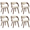 vidaXL Dining Chairs 6 pcs Cream Bent Wood and Faux Leather