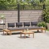 vidaXL Garden Bench Set with Cushion with Storage 5 pcs Brown and Grey