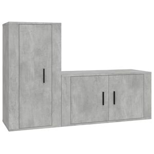 vidaXL 2 Piece TV Cabinet Set Concrete Grey Engineered Wood