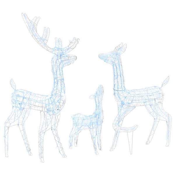 vidaXL Acrylic Reindeer Family Christmas Decoration 300 LED Cold White