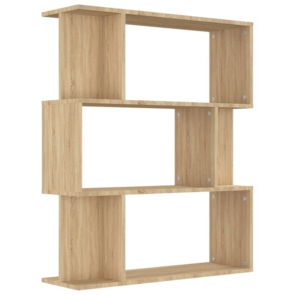 vidaXL Book Cabinet/Room Divider Sonoma Oak 80x24x96 cm Engineered Wood