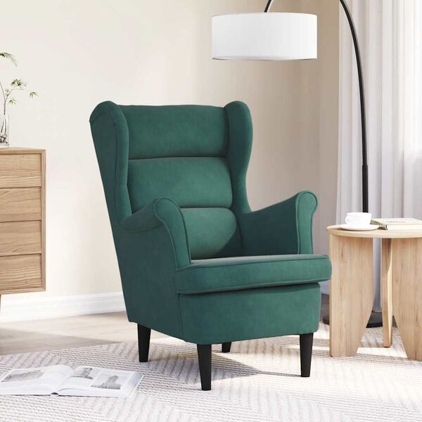 vidaXL Armchair Dark Green Velvet