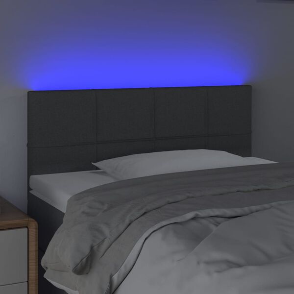 vidaXL LED Headboard Dark Grey 100 cm Fabric