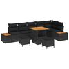 vidaXL Garden Sofa Set 9 pcs 8-Seater Black Poly rattan