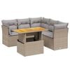 vidaXL 5 Piece Garden Sofa Set with Cushions Beige Poly Rattan