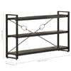 vidaXL 3-Tier Bookcase Black 140x30x80 cm Solid Mango Wood