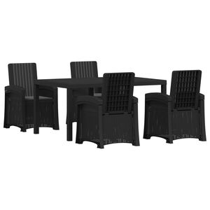vidaXL Garden Dining Set 5 pcs Anthracite PP