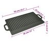 vidaXL Grill Platter Cast Iron Reversible 50x23 cm