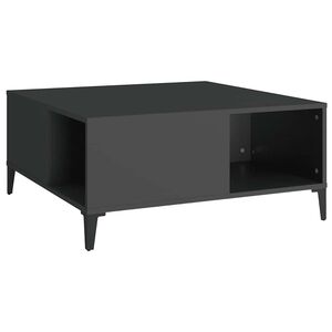vidaXL Coffee Table Black 80x80x36.5 cm Engineered Wood
