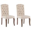 vidaXL Dining Chairs 2 pcs Beige Linen-Look Fabric