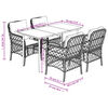 vidaXL 5 Piece Garden Dining Set with Cushions Black Poly Rattan