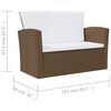 vidaXL 8 Piece Garden Lounge Set with Cushions Poly Rattan Brown