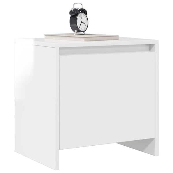 vidaXL Bedside Cabinet High Gloss White 45x34x44.5 cm Engineered Wood