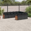 vidaXL 10 Piece Garden Sofa Set with Cushions Black Poly Rattan