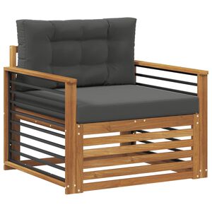 vidaXL Outdoor Sofa Solid Acacia Wood and Polyester