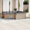 vidaXL 11 Piece Garden Sofa Set with Cushions Mix Beige Poly Rattan