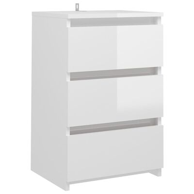 vidaXL Bed Cabinets 2 pcs High Gloss White 40x35x62.5 cm Engineered Wood