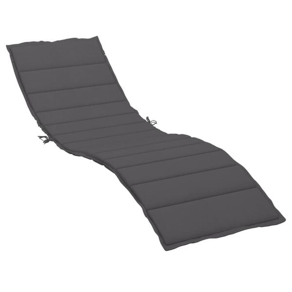 vidaXL Sun Lounger Cushion Anthracite 200x70x3cm Oxford Fabric