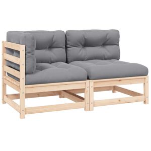 vidaXL 2 Piece Garden Lounge Set with Cushions Solid Wood Pine