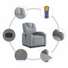 vidaXL Massage Recliner Chair Light Grey Fabric